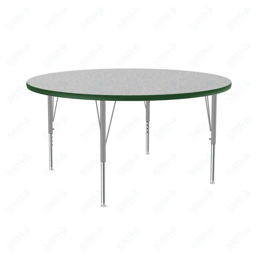 Correll Round Commercial Laminate Top Activity Tables 48"W x 48"L x 19 - 29"H Adjustable Height (COR - A48TF - RND - XX) - SchoolOutlet