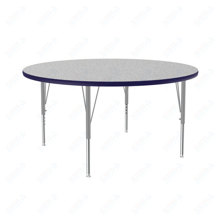 Correll Round Commercial Laminate Top Activity Tables 48"W x 48"L x 19 - 29"H Adjustable Height (COR - A48TF - RND - XX) - SchoolOutlet