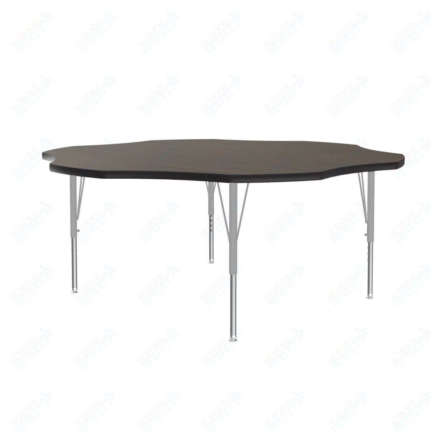 Correll Flower Deluxe High-Pressure Top Activity Tables 60"W x 60"L x 19-29"H Adjustable Height (COR-A60-FLR-XX) - SchoolOutlet