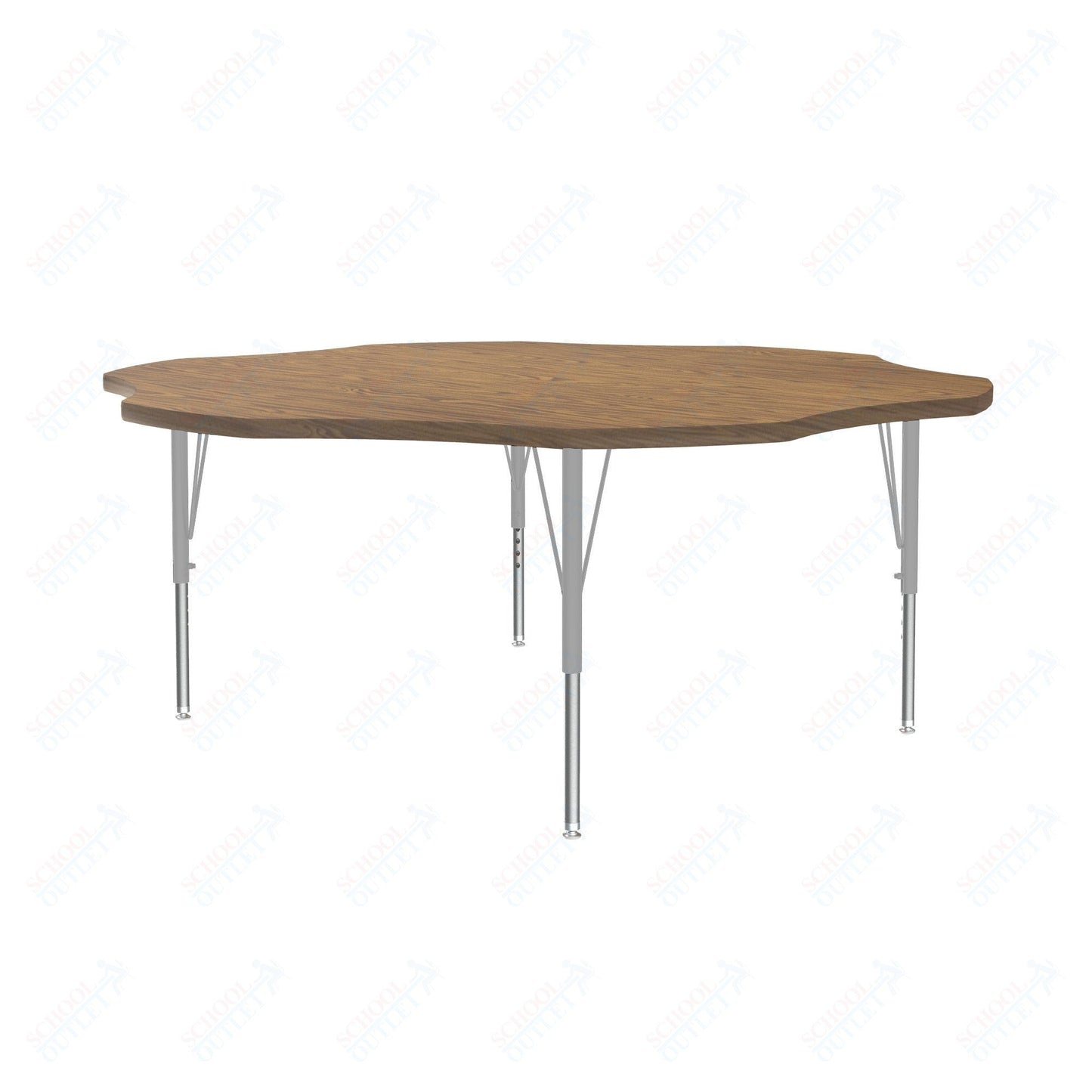 Correll Flower Deluxe High-Pressure Top Activity Tables 60"W x 60"L x 19-29"H Adjustable Height (COR-A60-FLR-XX) - SchoolOutlet