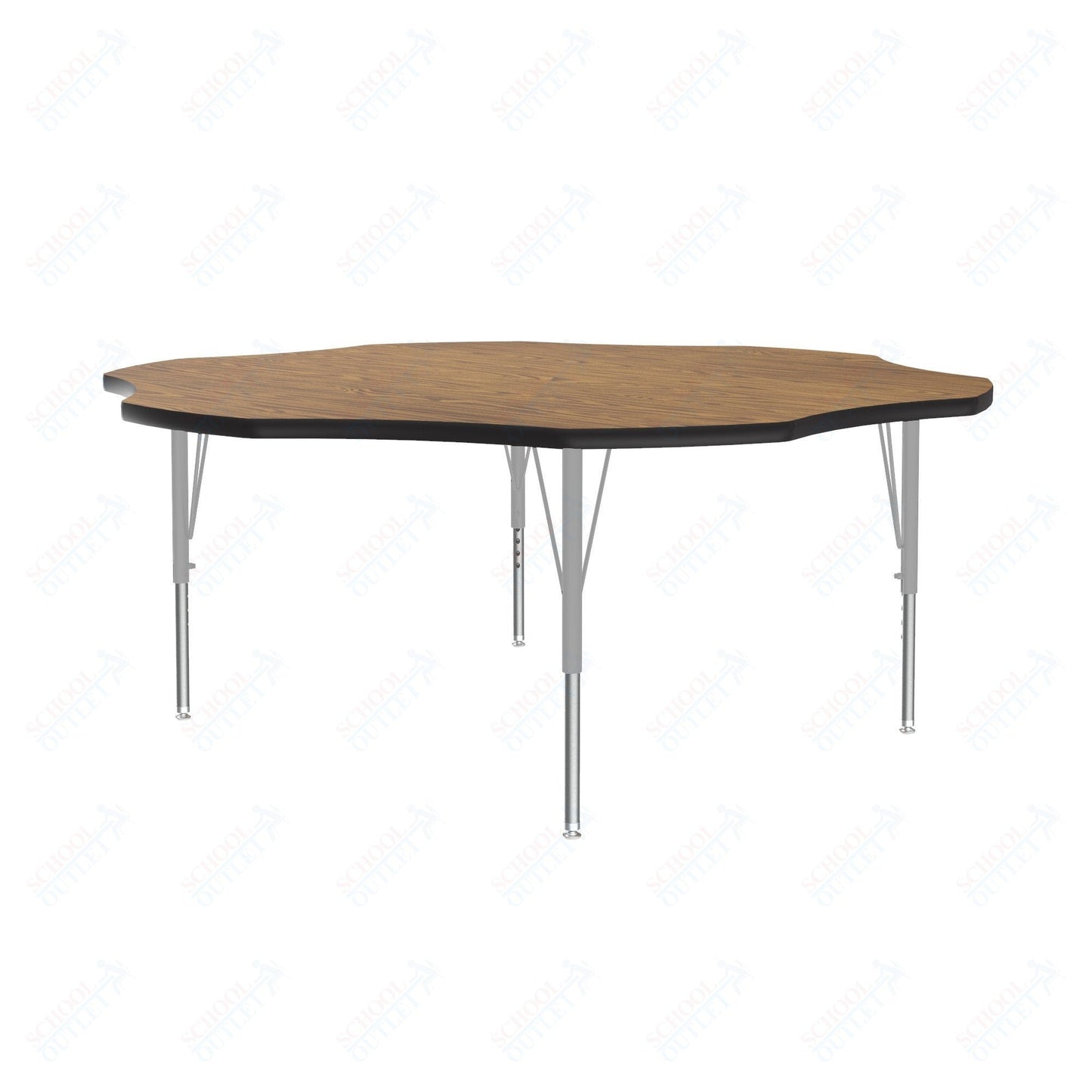 Correll Flower Deluxe High-Pressure Top Activity Tables 60"W x 60"L x 19-29"H Adjustable Height (COR-A60-FLR-XX) - SchoolOutlet