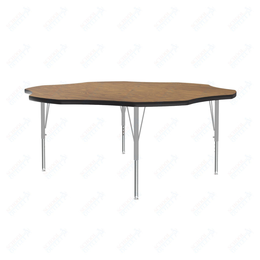 Correll Flower Deluxe High-Pressure Top Activity Tables 60"W x 60"L x 19-29"H Adjustable Height (COR-A60-FLR-XX) - SchoolOutlet