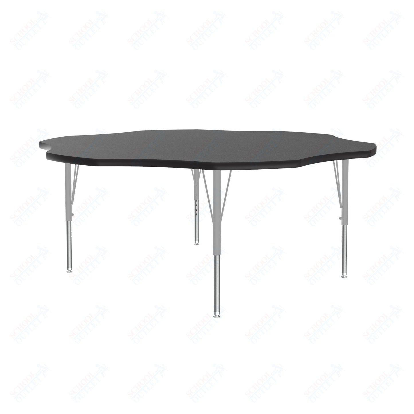 Correll Flower Deluxe High-Pressure Top Activity Tables 60"W x 60"L x 19-29"H Adjustable Height (COR-A60-FLR-XX) - SchoolOutlet