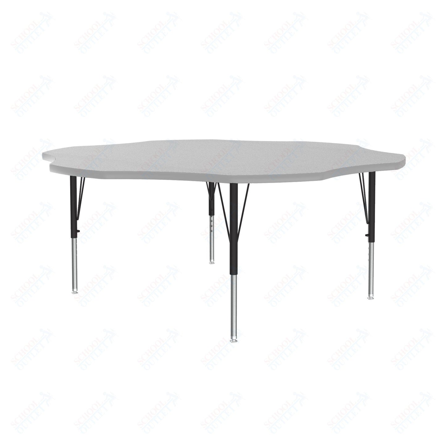 Correll Flower Deluxe High-Pressure Top Activity Tables 60"W x 60"L x 19-29"H Adjustable Height (COR-A60-FLR-XX) - SchoolOutlet