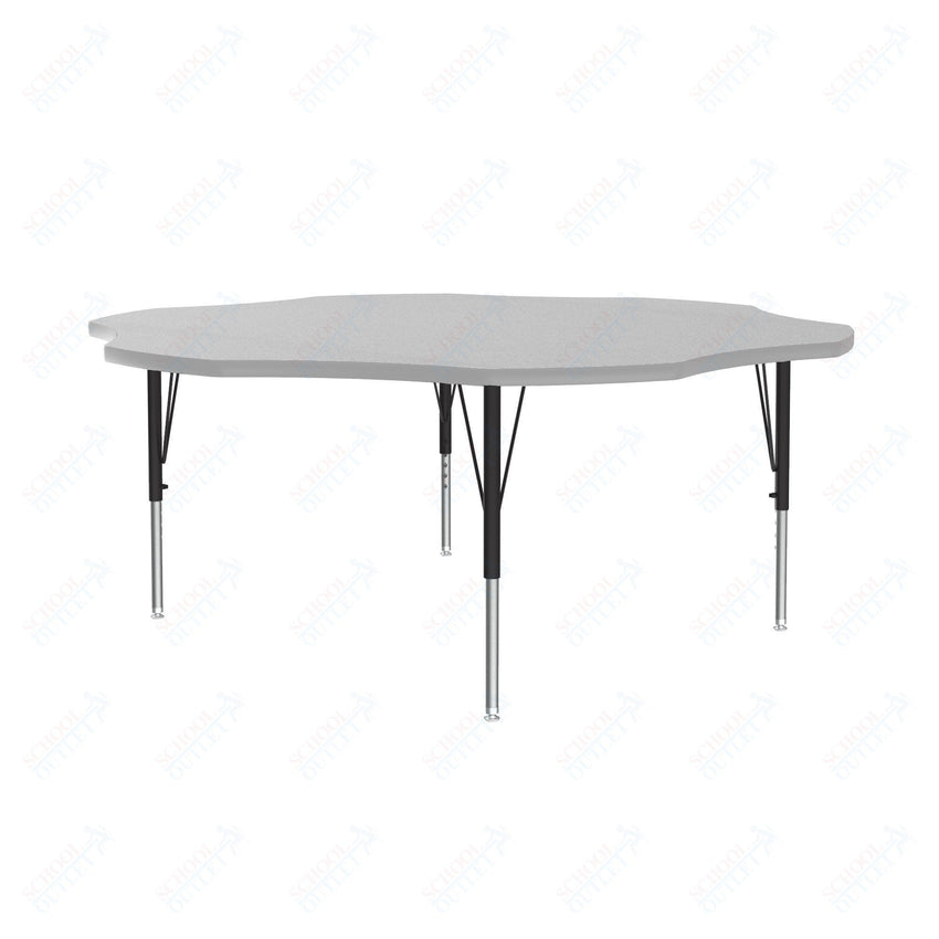 Correll Flower Deluxe High-Pressure Top Activity Tables 60"W x 60"L x 19-29"H Adjustable Height (COR-A60-FLR-XX) - SchoolOutlet