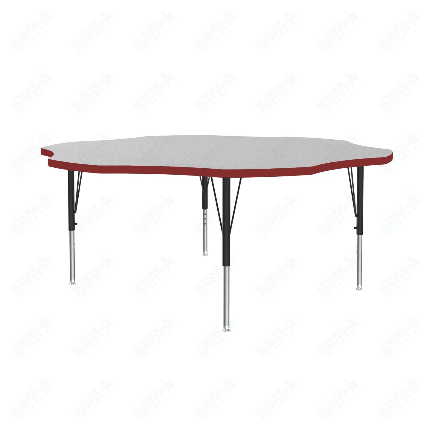 Correll Flower Deluxe High-Pressure Top Activity Tables 60"W x 60"L x 19-29"H Adjustable Height (COR-A60-FLR-XX) - SchoolOutlet
