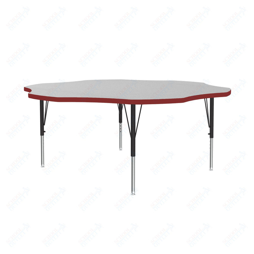Correll Flower Deluxe High-Pressure Top Activity Tables 60"W x 60"L x 19-29"H Adjustable Height (COR-A60-FLR-XX) - SchoolOutlet