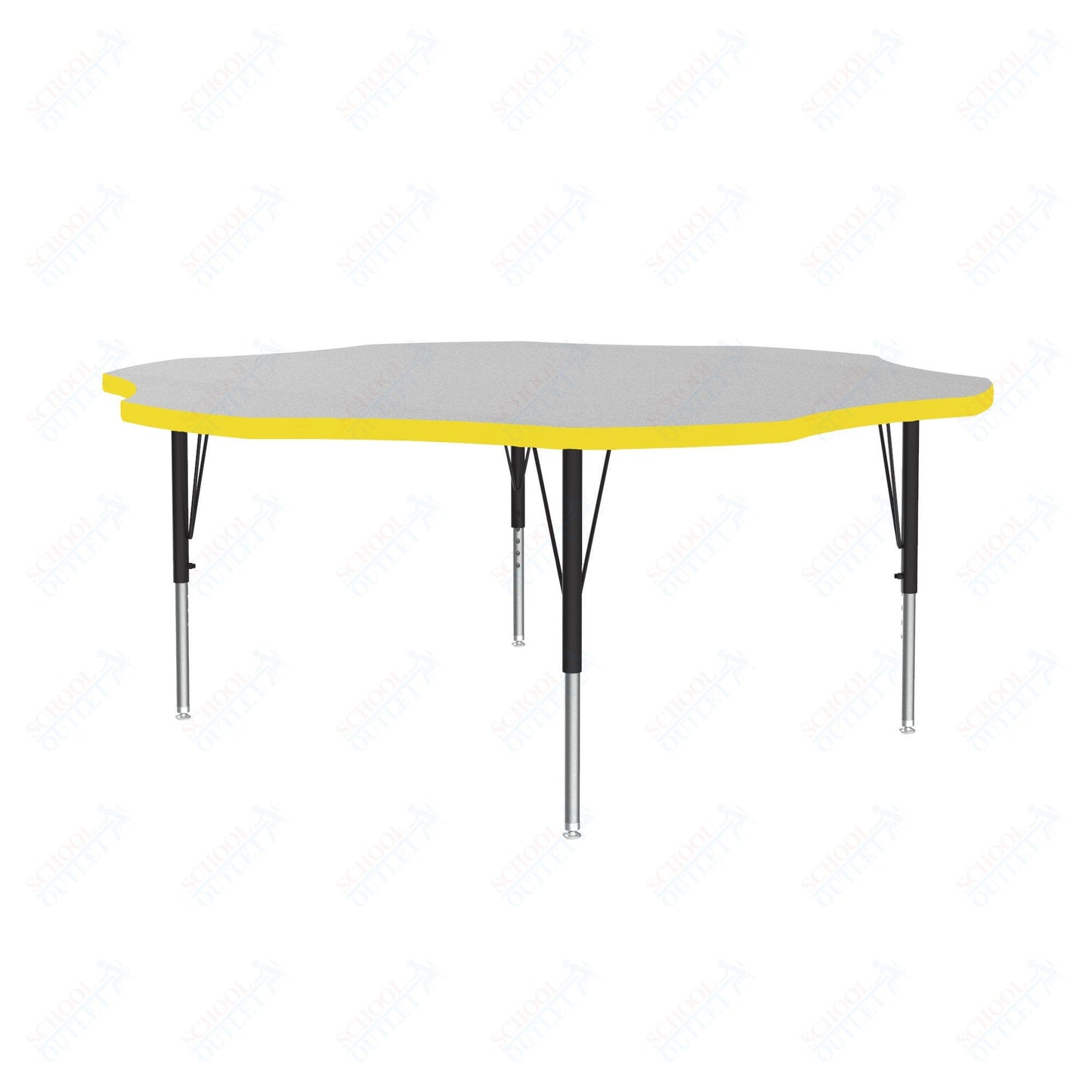 Correll Flower Deluxe High-Pressure Top Activity Tables 60"W x 60"L x 19-29"H Adjustable Height (COR-A60-FLR-XX) - SchoolOutlet