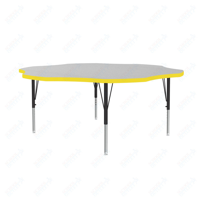 Correll Flower Deluxe High-Pressure Top Activity Tables 60"W x 60"L x 19-29"H Adjustable Height (COR-A60-FLR-XX) - SchoolOutlet