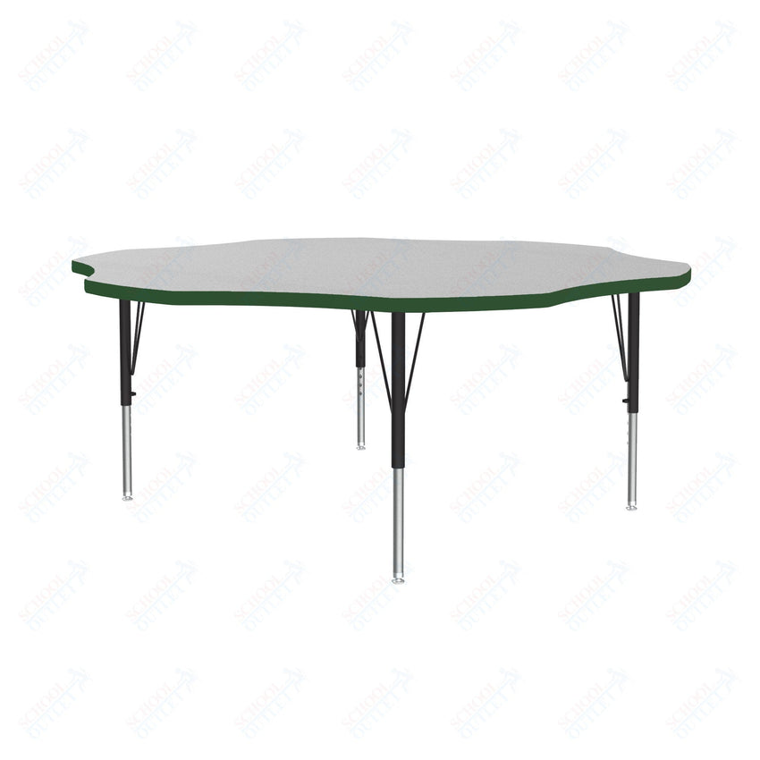 Correll Flower Deluxe High-Pressure Top Activity Tables 60"W x 60"L x 19-29"H Adjustable Height (COR-A60-FLR-XX) - SchoolOutlet