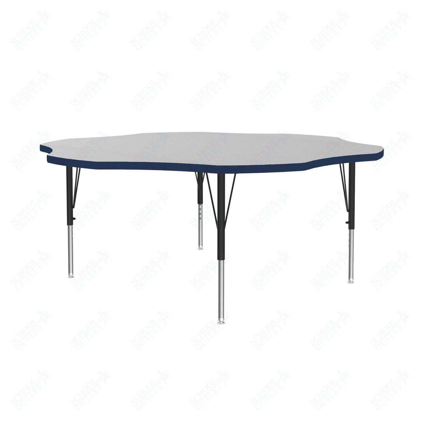 Correll Flower Deluxe High-Pressure Top Activity Tables 60"W x 60"L x 19-29"H Adjustable Height (COR-A60-FLR-XX) - SchoolOutlet