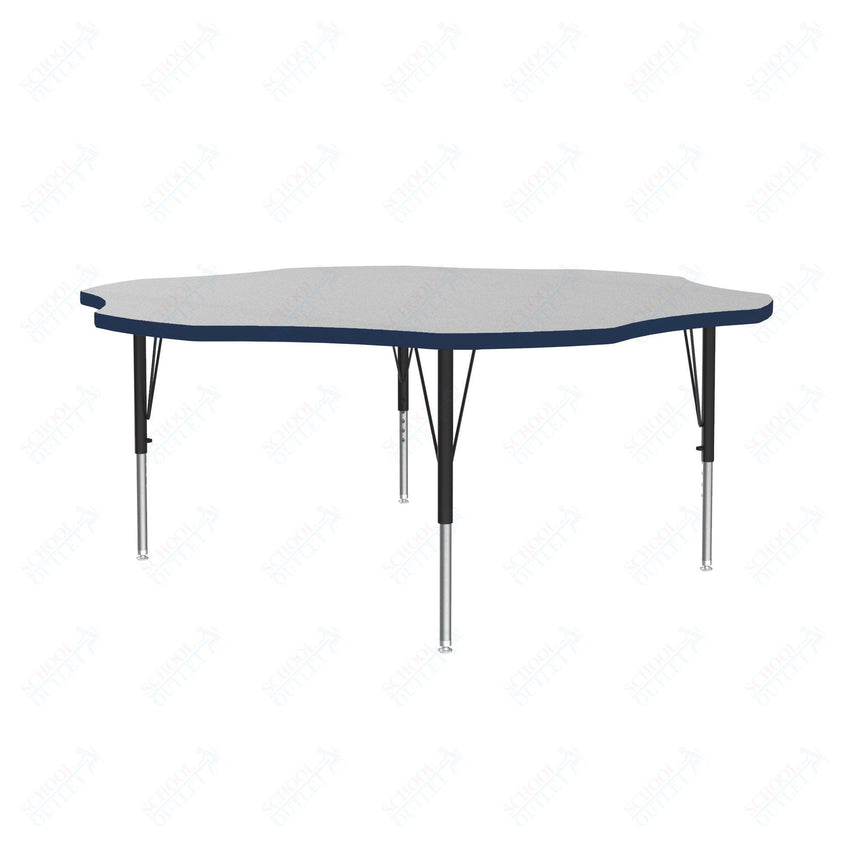 Correll Flower Deluxe High-Pressure Top Activity Tables 60"W x 60"L x 19-29"H Adjustable Height (COR-A60-FLR-XX) - SchoolOutlet