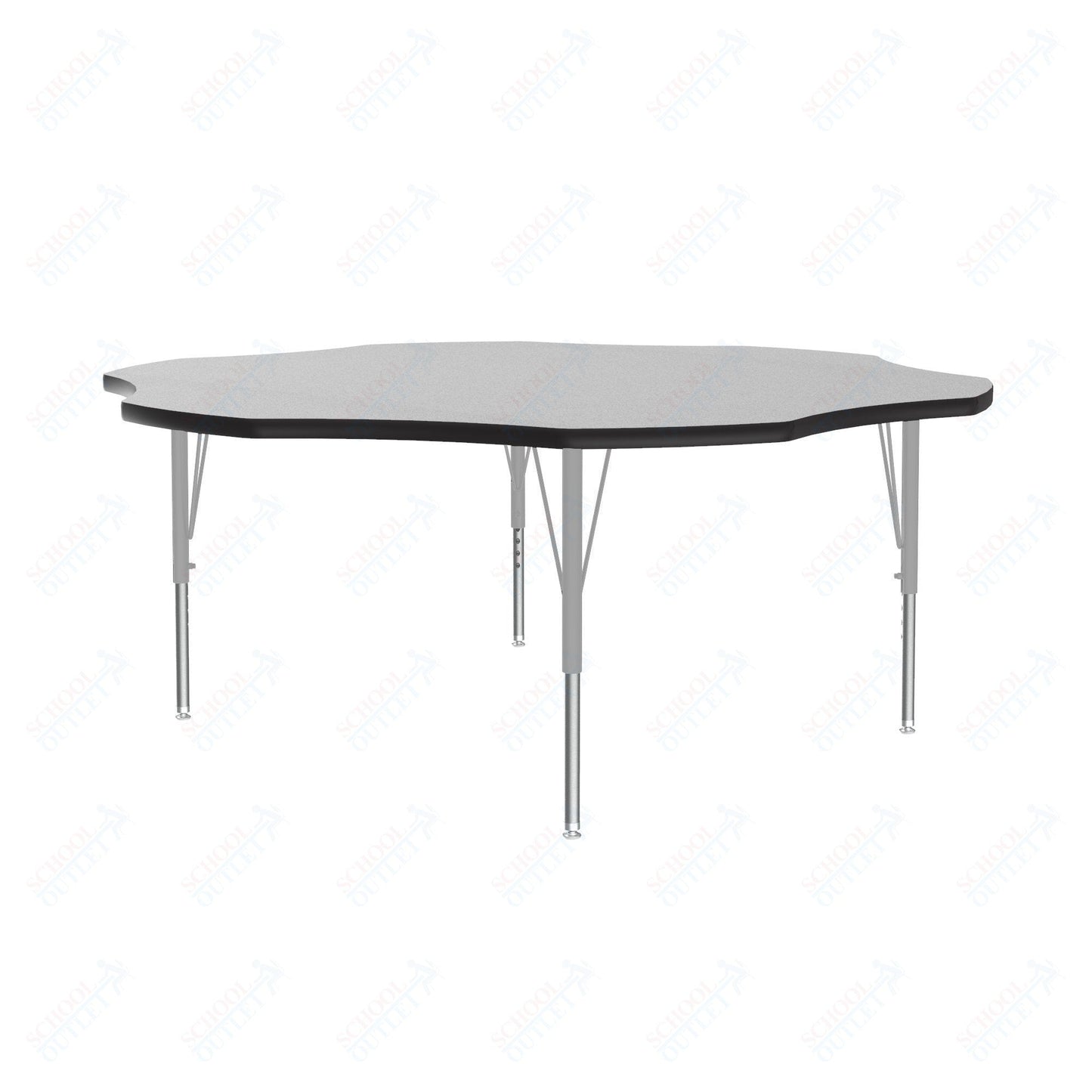 Correll Flower Deluxe High-Pressure Top Activity Tables 60"W x 60"L x 19-29"H Adjustable Height (COR-A60-FLR-XX) - SchoolOutlet