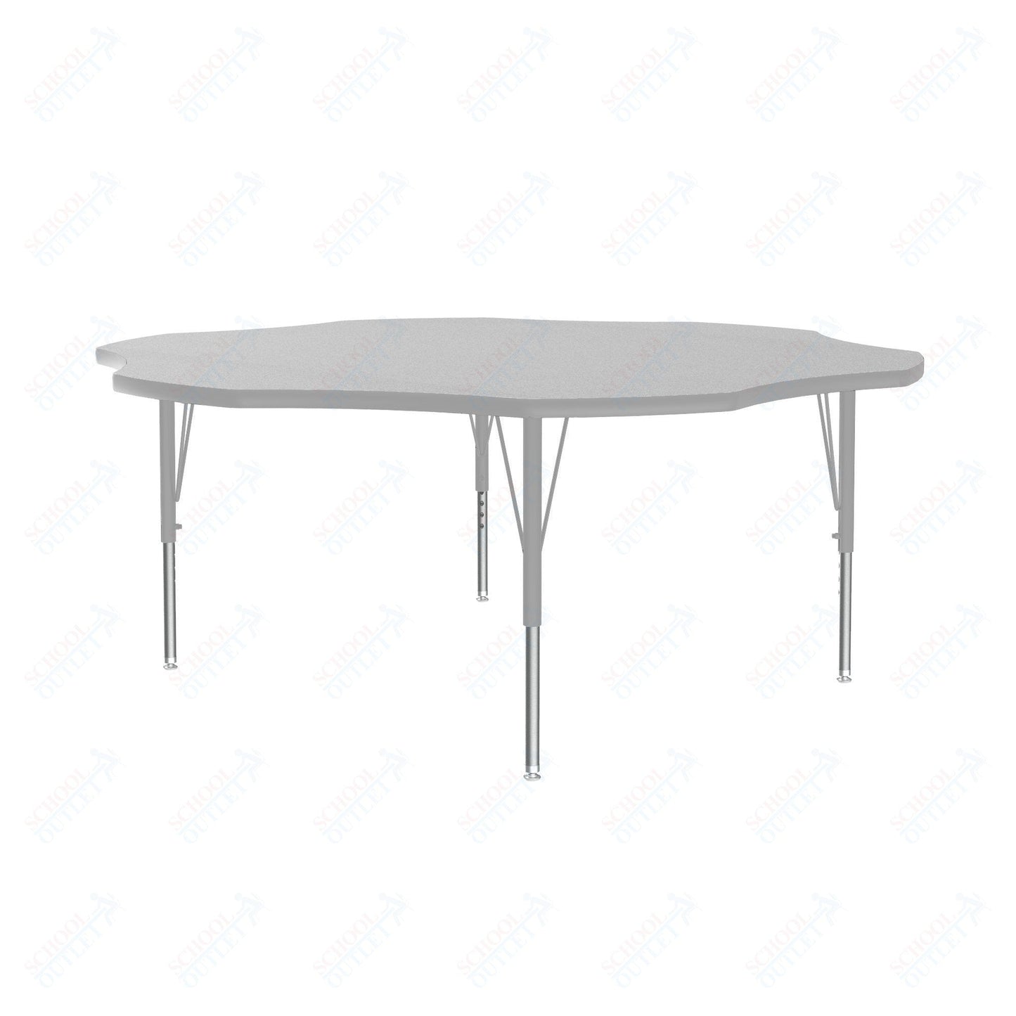 Correll Flower Deluxe High-Pressure Top Activity Tables 60"W x 60"L x 19-29"H Adjustable Height (COR-A60-FLR-XX) - SchoolOutlet