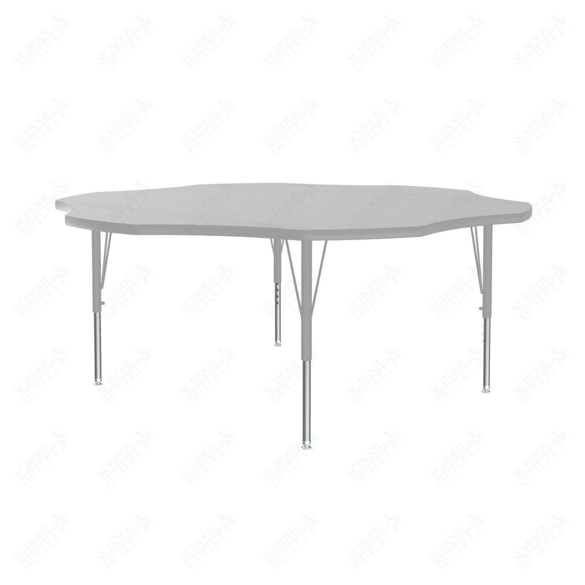 Correll Flower Deluxe High-Pressure Top Activity Tables 60"W x 60"L x 19-29"H Adjustable Height (COR-A60-FLR-XX) - SchoolOutlet