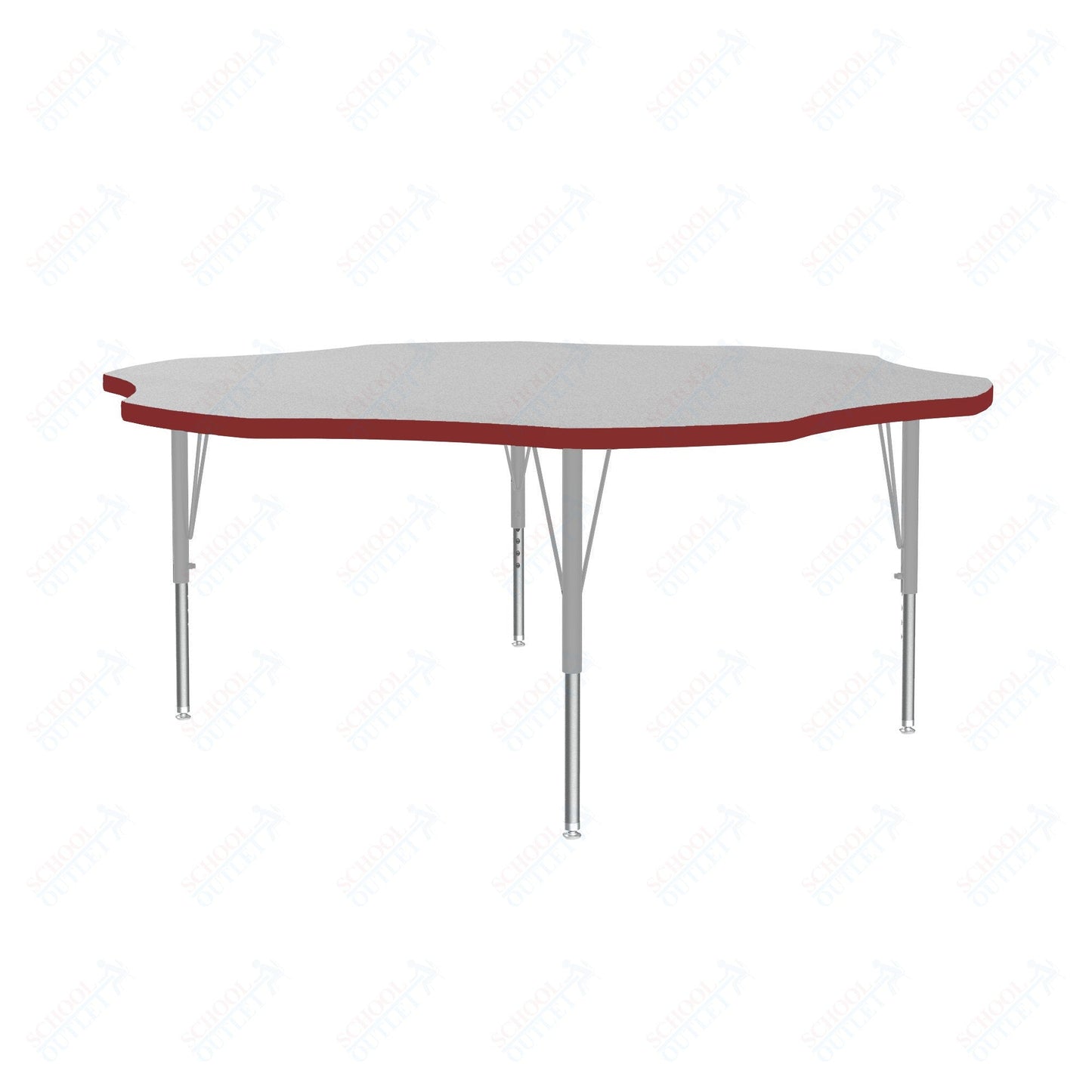 Correll Flower Deluxe High-Pressure Top Activity Tables 60"W x 60"L x 19-29"H Adjustable Height (COR-A60-FLR-XX) - SchoolOutlet