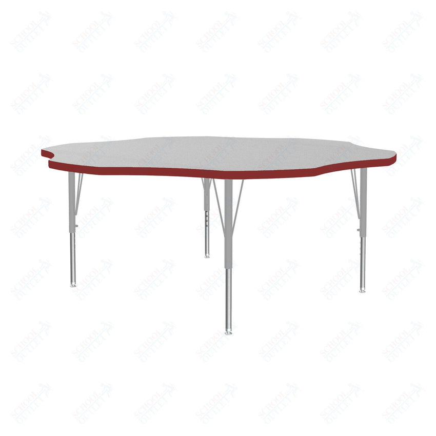 Correll Flower Deluxe High-Pressure Top Activity Tables 60"W x 60"L x 19-29"H Adjustable Height (COR-A60-FLR-XX) - SchoolOutlet