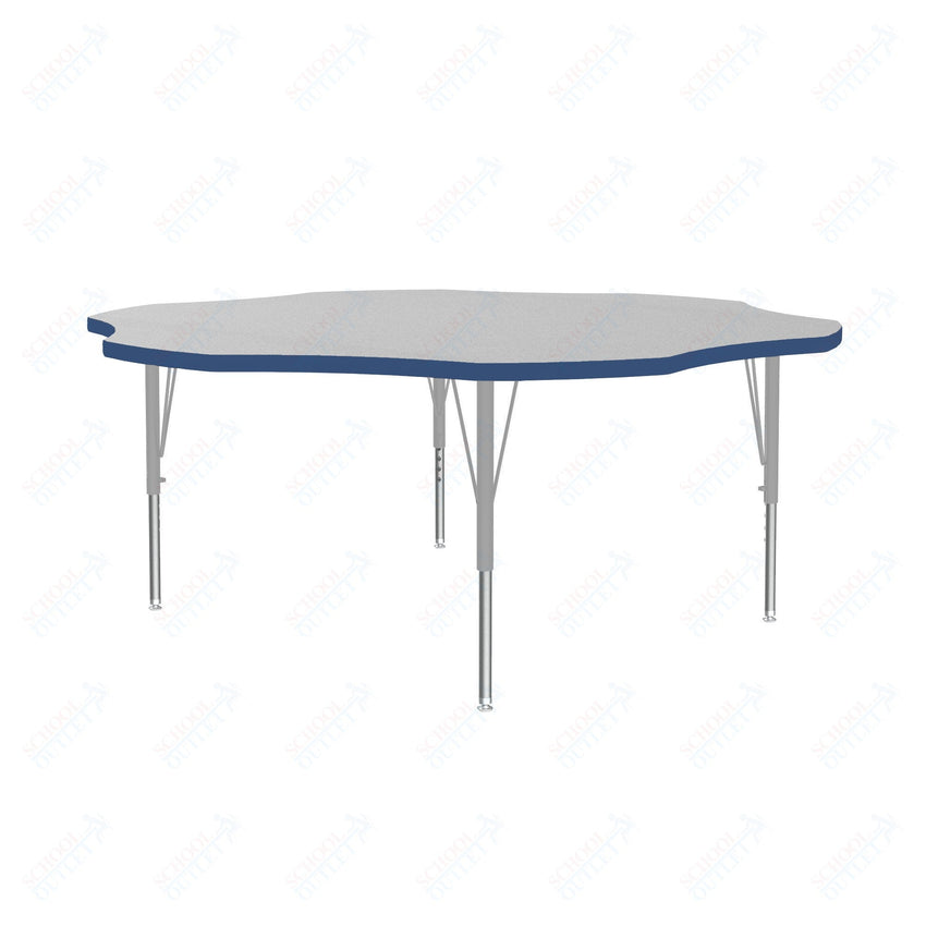 Correll Flower Deluxe High-Pressure Top Activity Tables 60"W x 60"L x 19-29"H Adjustable Height (COR-A60-FLR-XX) - SchoolOutlet