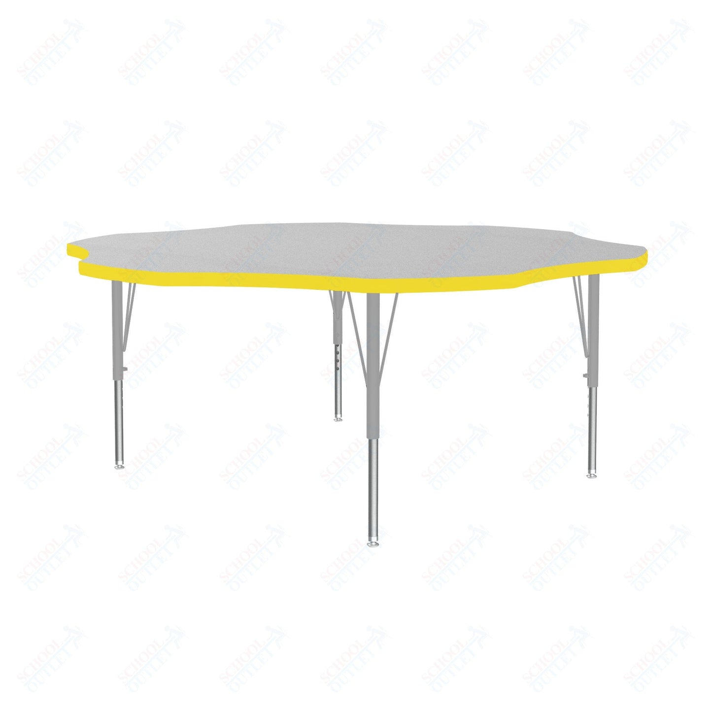 Correll Flower Deluxe High-Pressure Top Activity Tables 60"W x 60"L x 19-29"H Adjustable Height (COR-A60-FLR-XX) - SchoolOutlet