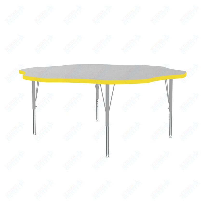 Correll Flower Deluxe High-Pressure Top Activity Tables 60"W x 60"L x 19-29"H Adjustable Height (COR-A60-FLR-XX) - SchoolOutlet