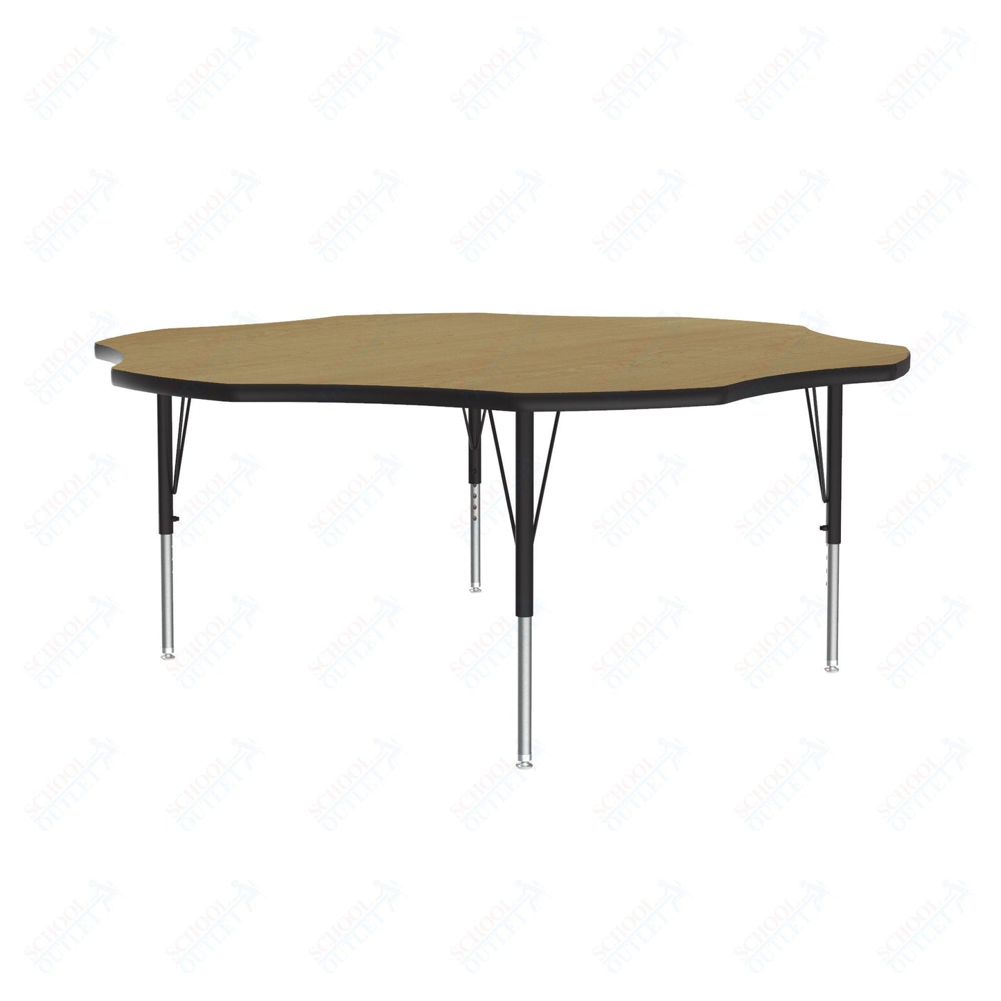 Correll Flower Deluxe High-Pressure Top Activity Tables 60"W x 60"L x 19-29"H Adjustable Height (COR-A60-FLR-XX) - SchoolOutlet