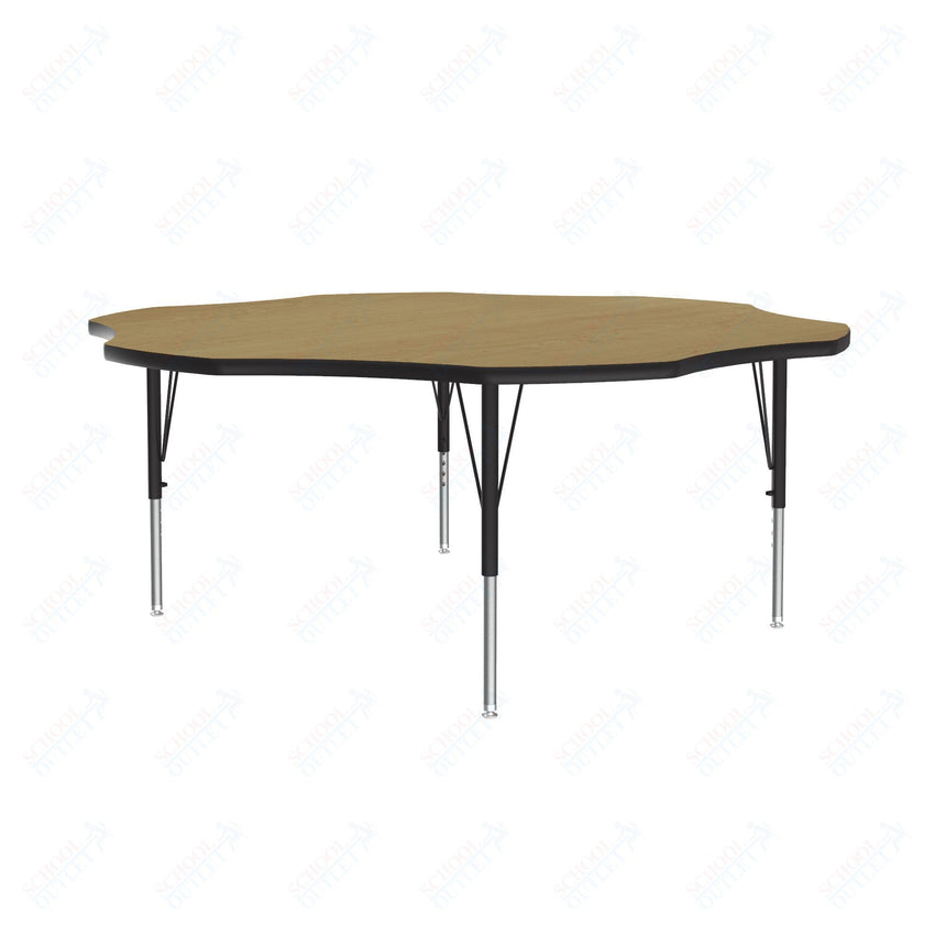 Correll Flower Deluxe High-Pressure Top Activity Tables 60"W x 60"L x 19-29"H Adjustable Height (COR-A60-FLR-XX) - SchoolOutlet