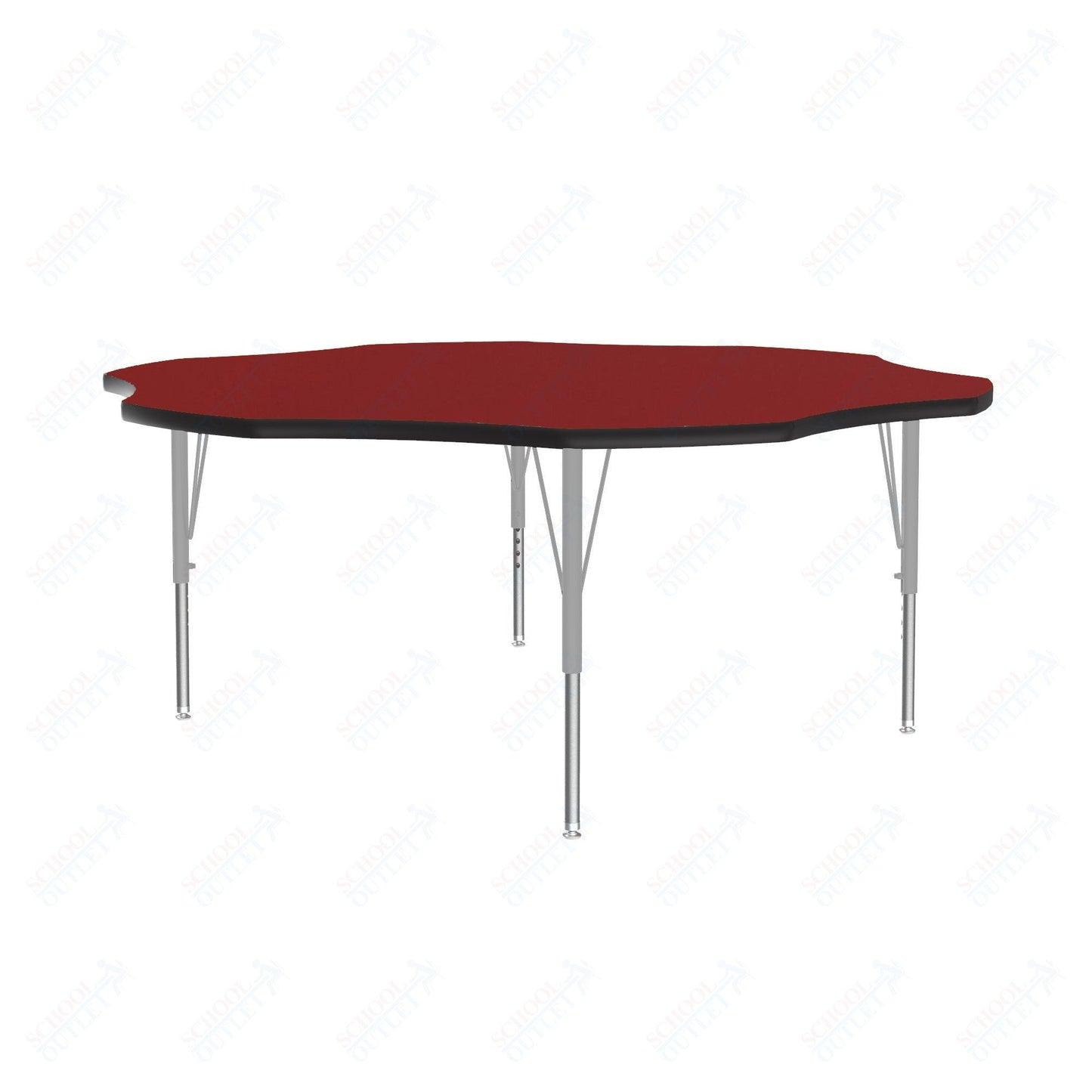 Correll Flower Deluxe High-Pressure Top Activity Tables 60"W x 60"L x 19-29"H Adjustable Height (COR-A60-FLR-XX) - SchoolOutlet
