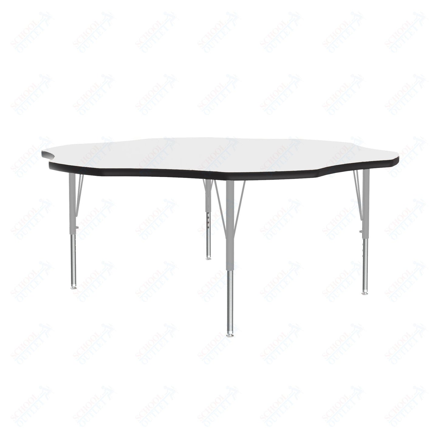 Correll Flower Deluxe High-Pressure Top Activity Tables 60"W x 60"L x 19-29"H Adjustable Height (COR-A60-FLR-XX) - SchoolOutlet