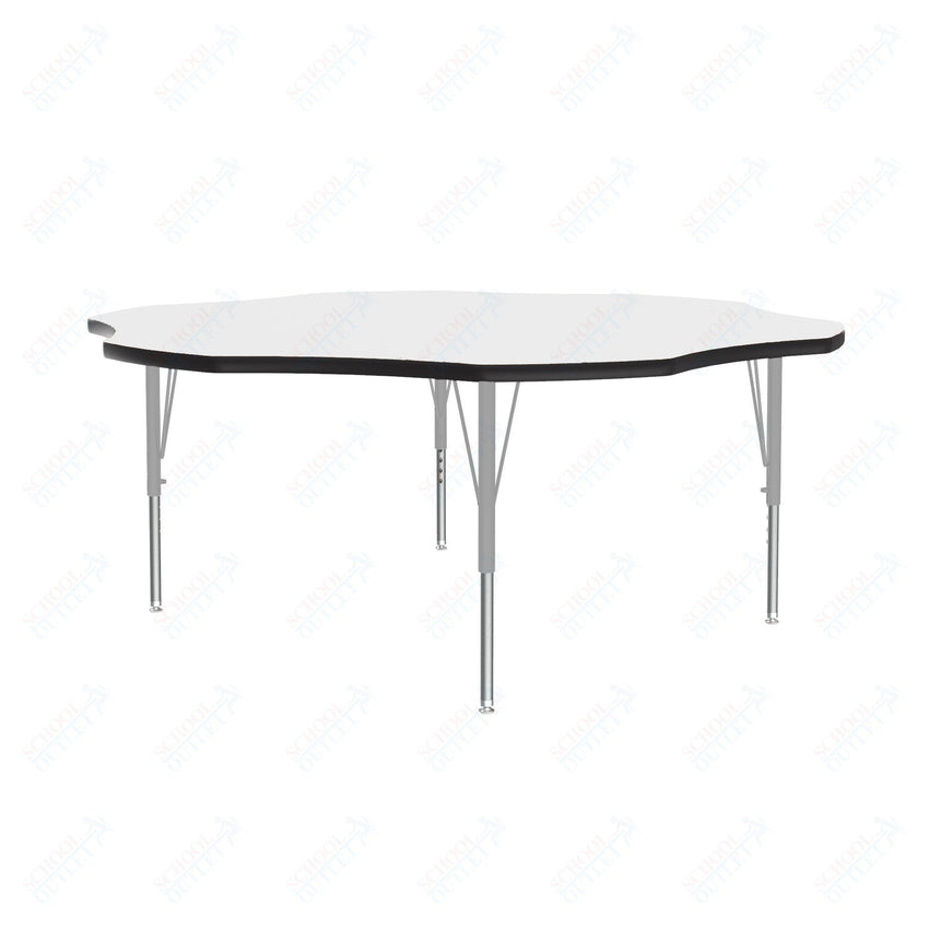 Correll Flower Deluxe High-Pressure Top Activity Tables 60"W x 60"L x 19-29"H Adjustable Height (COR-A60-FLR-XX) - SchoolOutlet