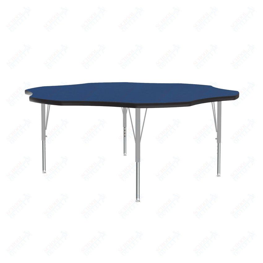 Correll Flower Deluxe High-Pressure Top Activity Tables 60"W x 60"L x 19-29"H Adjustable Height (COR-A60-FLR-XX) - SchoolOutlet