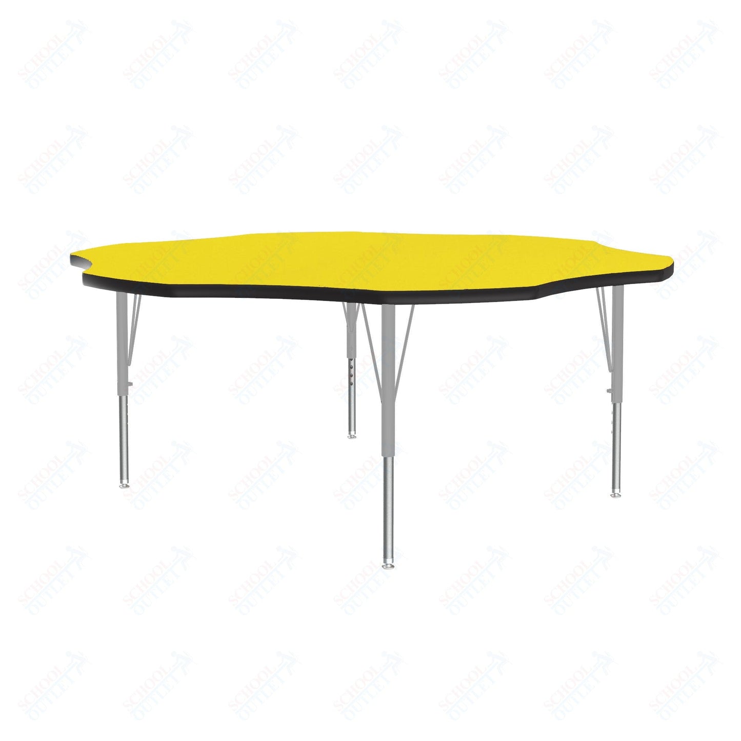Correll Flower Deluxe High-Pressure Top Activity Tables 60"W x 60"L x 19-29"H Adjustable Height (COR-A60-FLR-XX) - SchoolOutlet