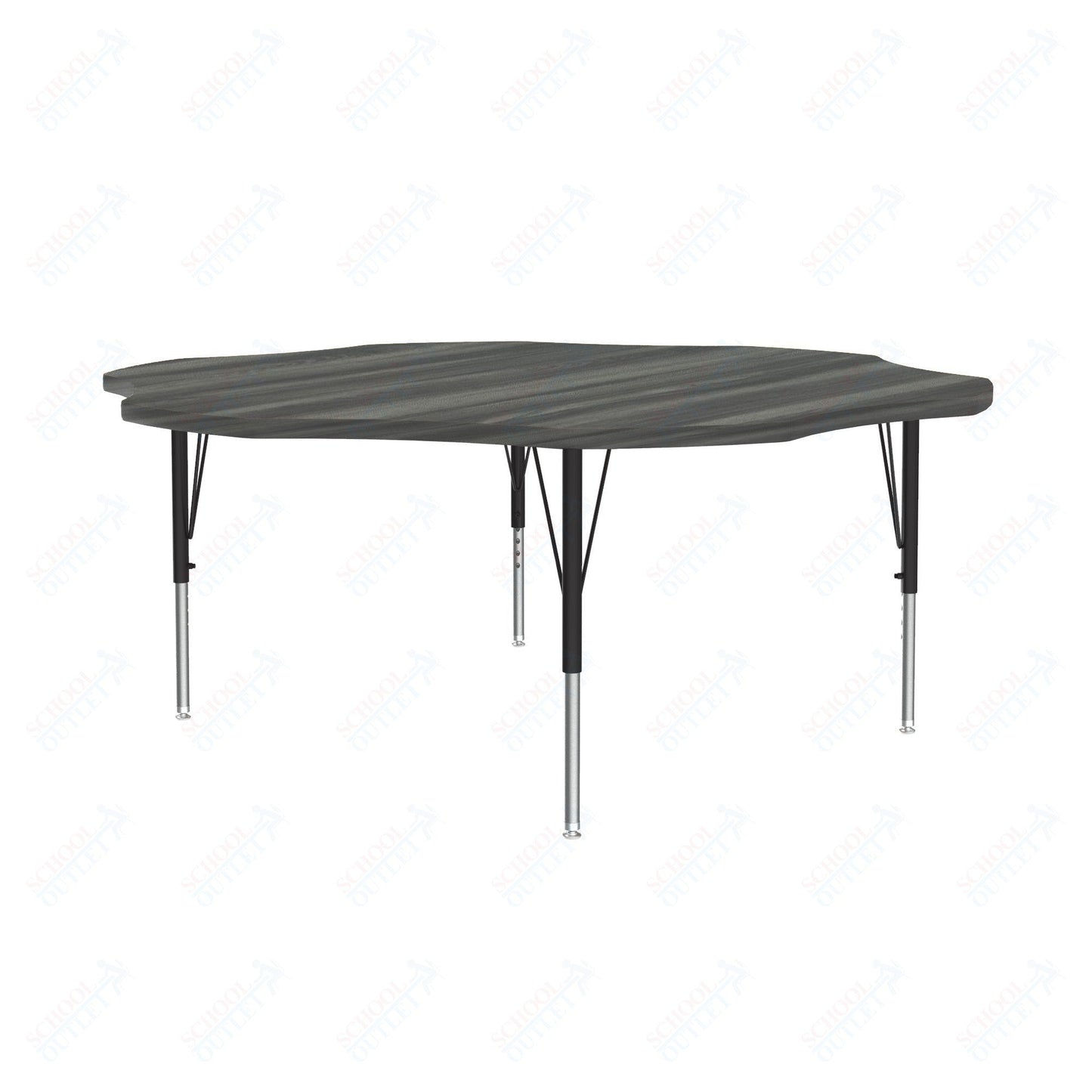Correll Flower Deluxe High-Pressure Top Activity Tables 60"W x 60"L x 19-29"H Adjustable Height (COR-A60-FLR-XX) - SchoolOutlet