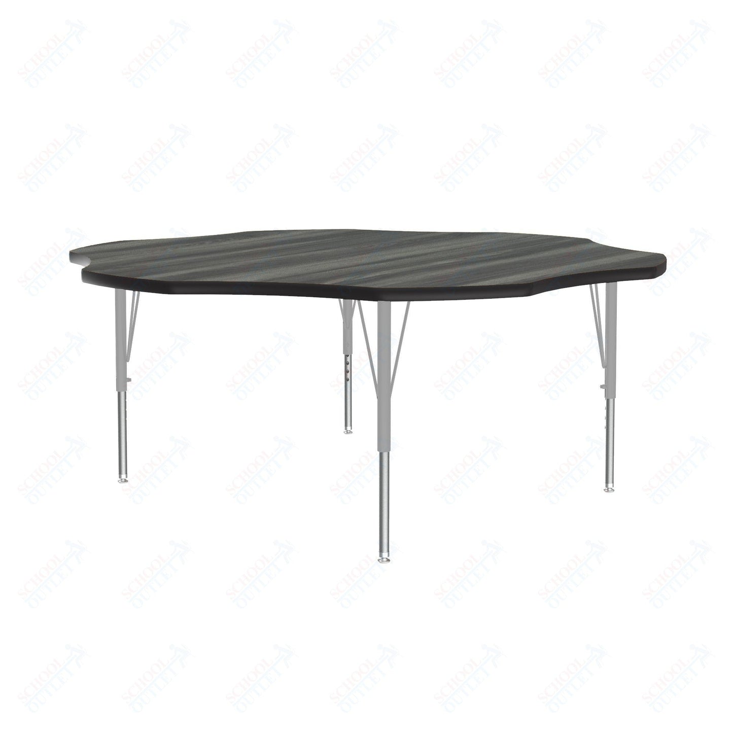 Correll Flower Deluxe High-Pressure Top Activity Tables 60"W x 60"L x 19-29"H Adjustable Height (COR-A60-FLR-XX) - SchoolOutlet