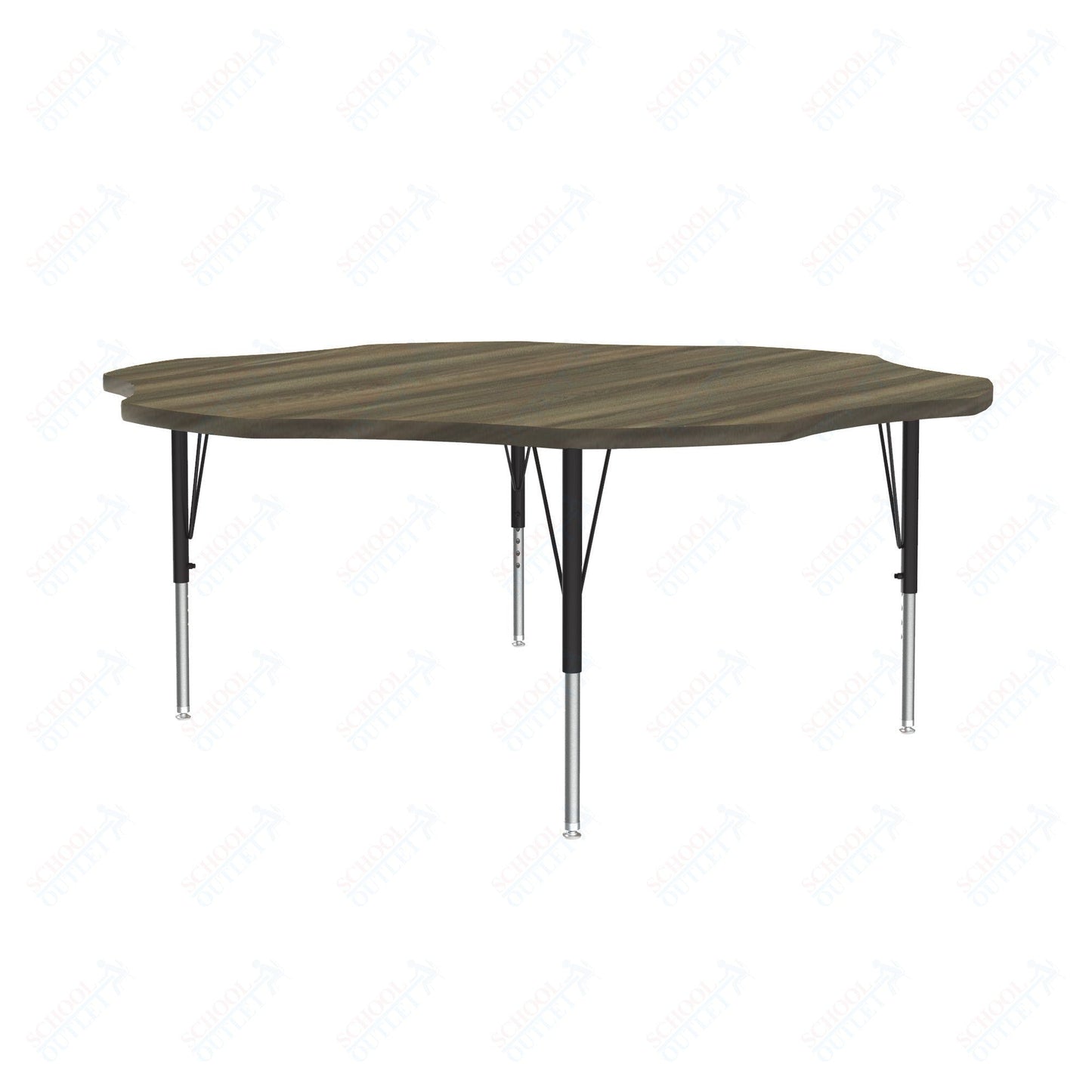 Correll Flower Deluxe High-Pressure Top Activity Tables 60"W x 60"L x 19-29"H Adjustable Height (COR-A60-FLR-XX) - SchoolOutlet