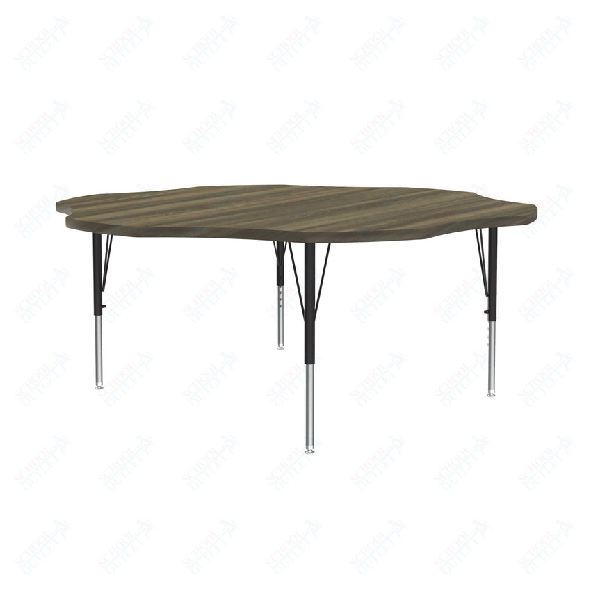 Correll Flower Deluxe High-Pressure Top Activity Tables 60"W x 60"L x 19-29"H Adjustable Height (COR-A60-FLR-XX) - SchoolOutlet