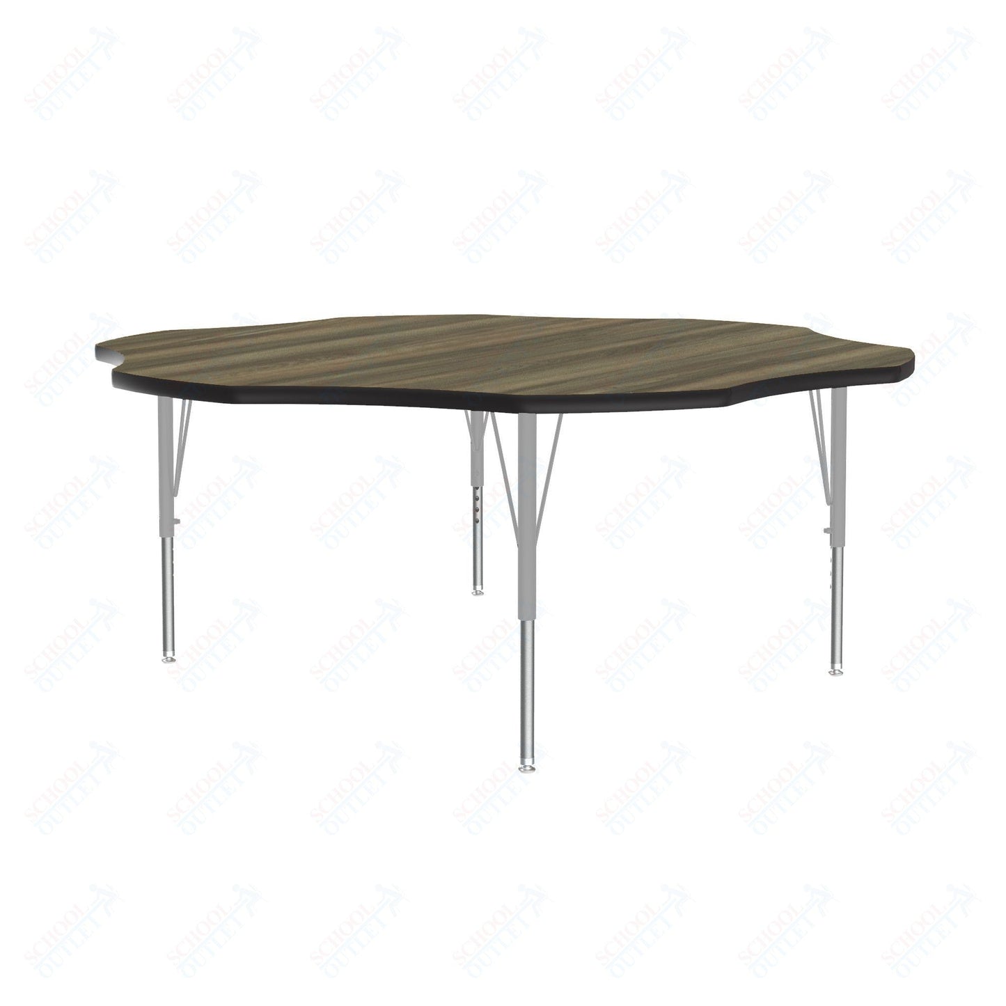 Correll Flower Deluxe High-Pressure Top Activity Tables 60"W x 60"L x 19-29"H Adjustable Height (COR-A60-FLR-XX) - SchoolOutlet