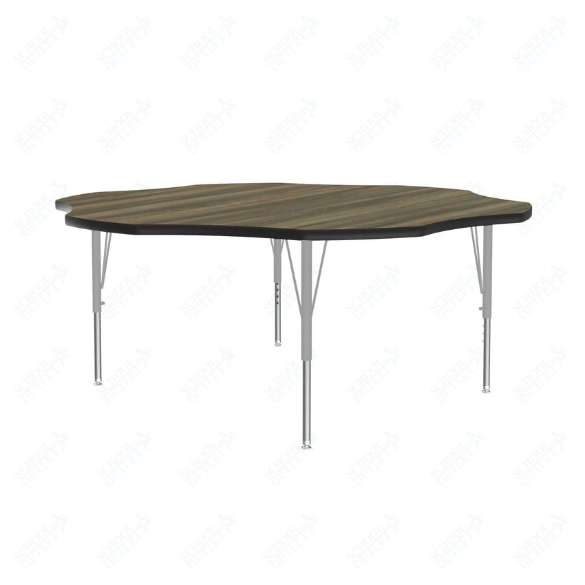 Correll Flower Deluxe High-Pressure Top Activity Tables 60"W x 60"L x 19-29"H Adjustable Height (COR-A60-FLR-XX) - SchoolOutlet
