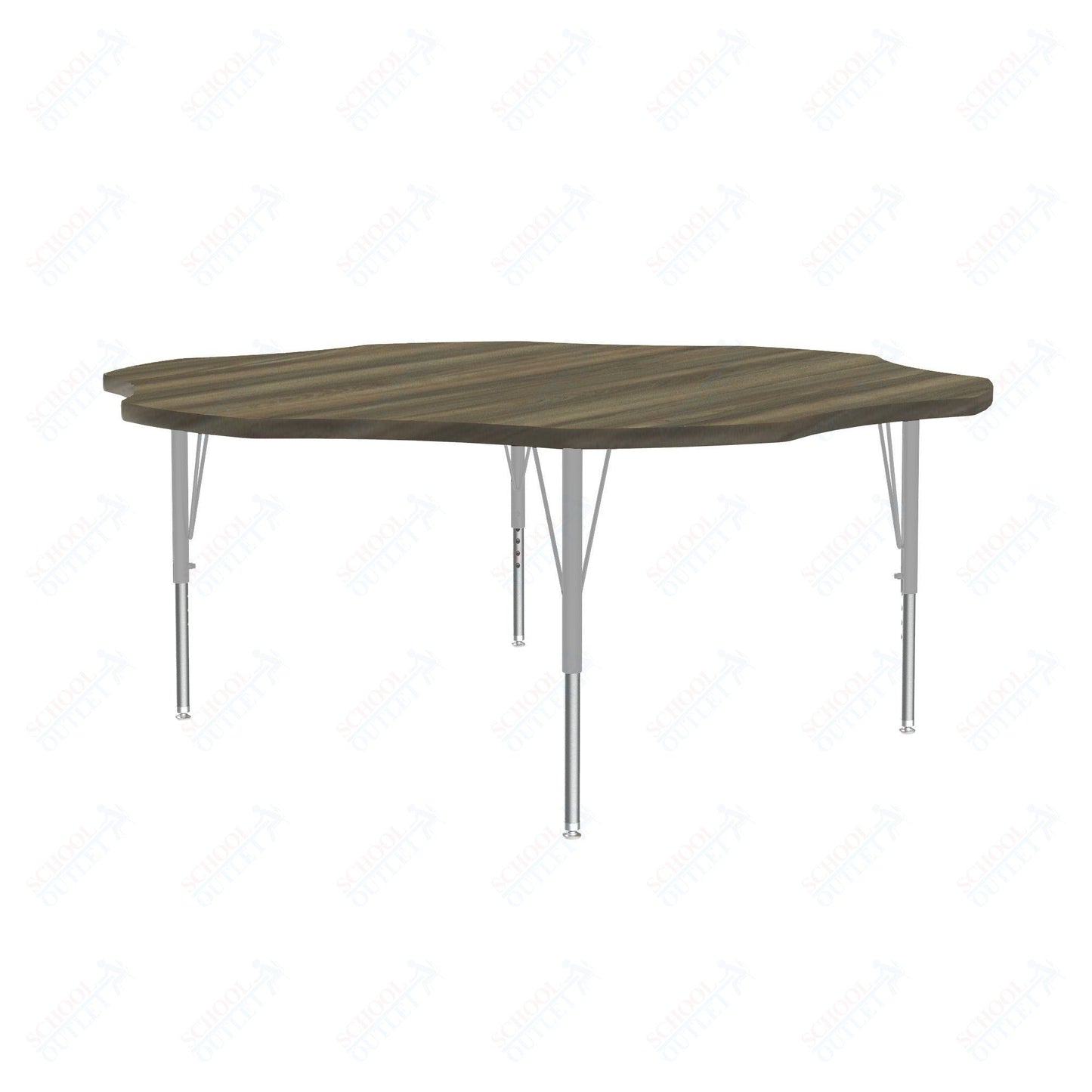 Correll Flower Deluxe High-Pressure Top Activity Tables 60"W x 60"L x 19-29"H Adjustable Height (COR-A60-FLR-XX) - SchoolOutlet