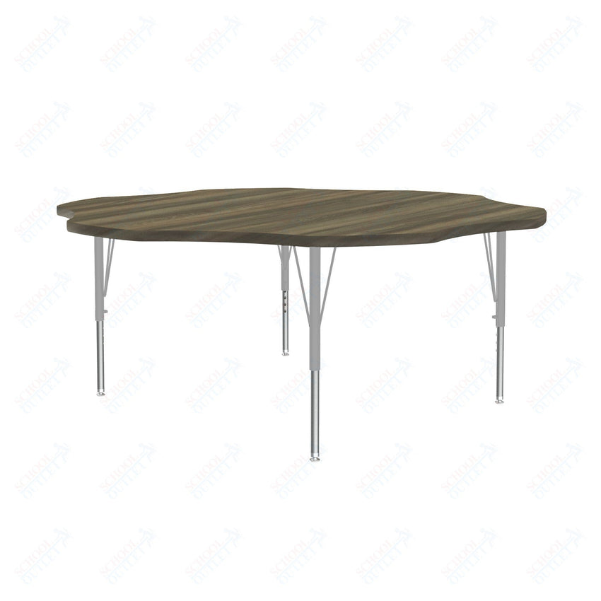 Correll Flower Deluxe High-Pressure Top Activity Tables 60"W x 60"L x 19-29"H Adjustable Height (COR-A60-FLR-XX) - SchoolOutlet