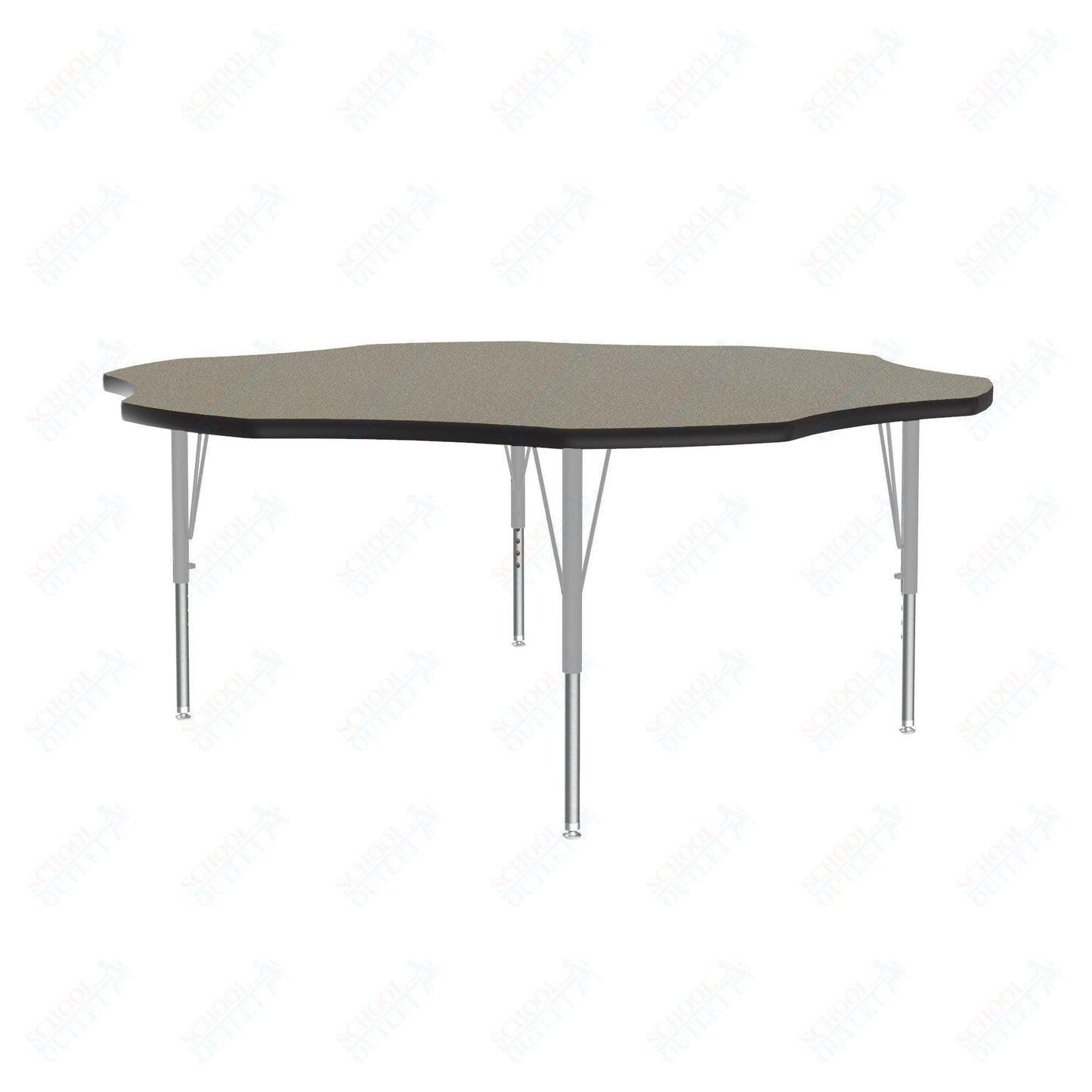 Correll Flower Deluxe High-Pressure Top Activity Tables 60"W x 60"L x 19-29"H Adjustable Height (COR-A60-FLR-XX) - SchoolOutlet