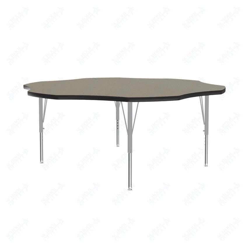 Correll Flower Deluxe High-Pressure Top Activity Tables 60"W x 60"L x 19-29"H Adjustable Height (COR-A60-FLR-XX) - SchoolOutlet