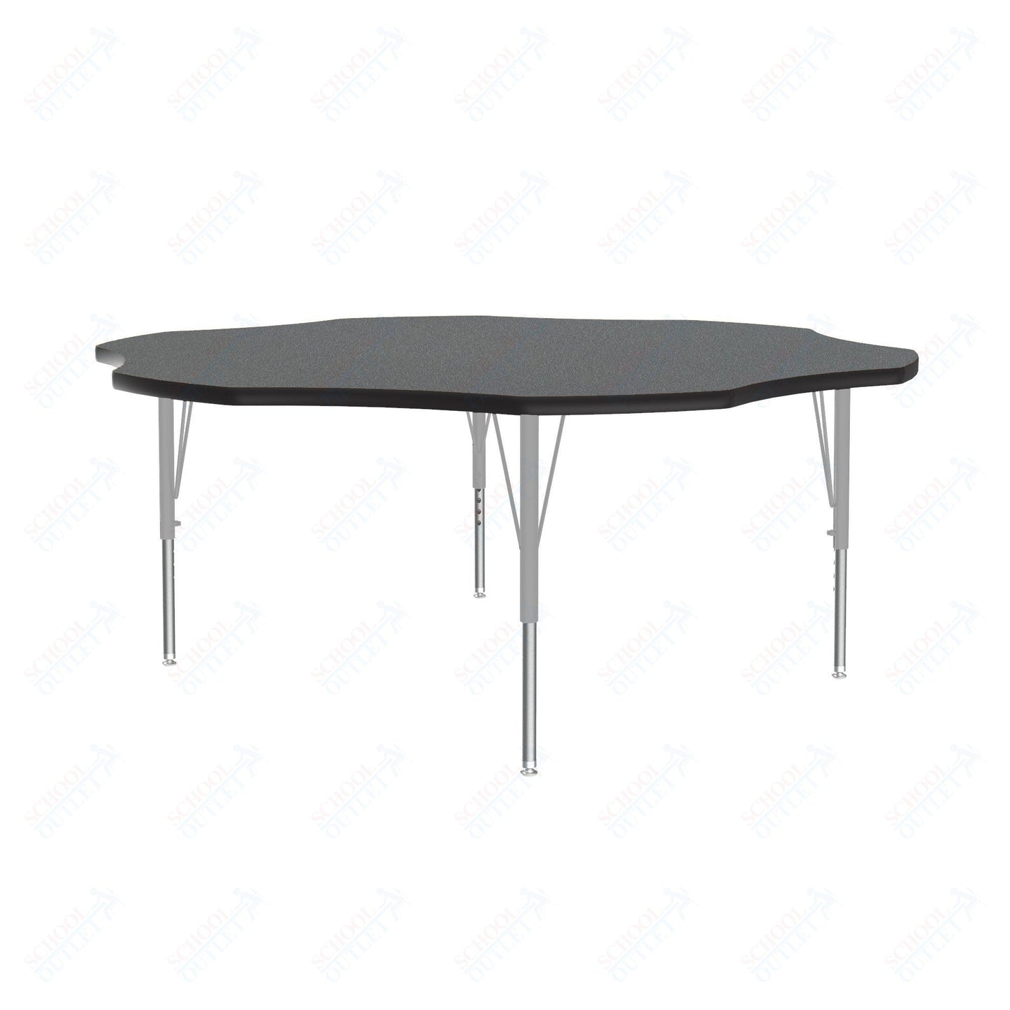 Correll Flower Deluxe High-Pressure Top Activity Tables 60"W x 60"L x 19-29"H Adjustable Height (COR-A60-FLR-XX) - SchoolOutlet