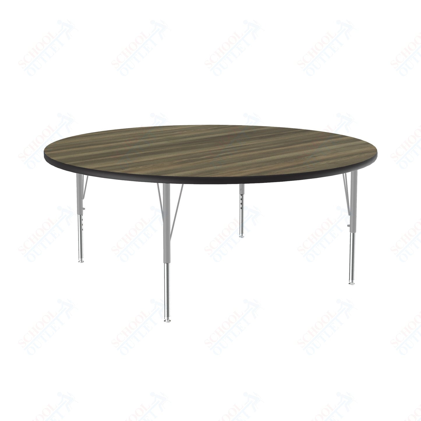 Correll Round Deluxe High - Pressure Top Activity Tables 60"W x 60"L x 19 - 29"H Adjustable Height (COR - A60 - RND - XX) - SchoolOutlet