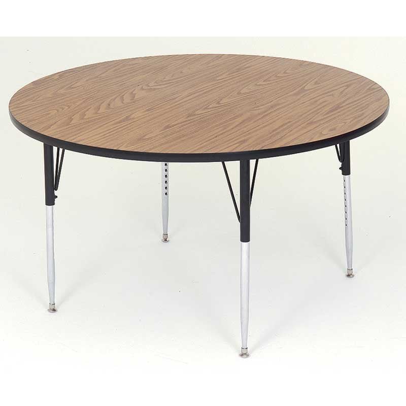 Correll Round Deluxe High - Pressure Top Activity Tables 60"W x 60"L x 19 - 29"H Adjustable Height (COR - A60 - RND - XX) - SchoolOutlet