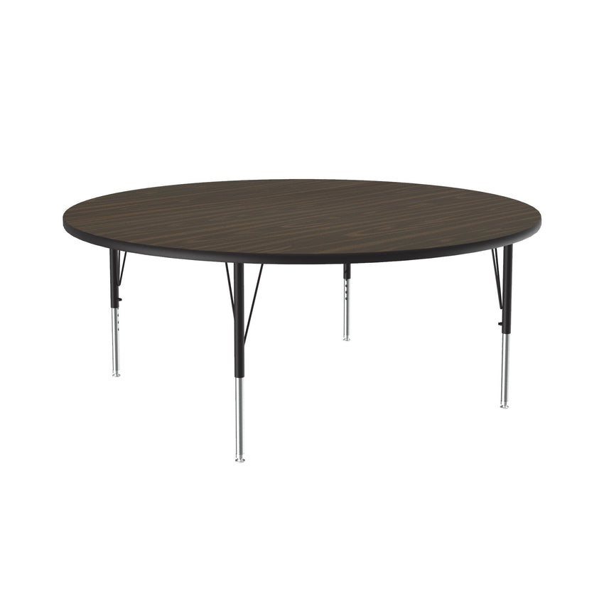Correll Round Deluxe High - Pressure Top Activity Tables 60"W x 60"L x 19 - 29"H Adjustable Height (COR - A60 - RND - XX) - SchoolOutlet