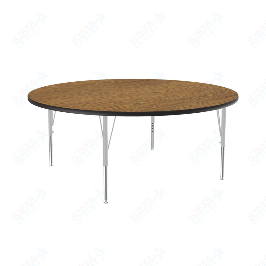 Correll Round Deluxe High - Pressure Top Activity Tables 60"W x 60"L x 19 - 29"H Adjustable Height (COR - A60 - RND - XX) - SchoolOutlet