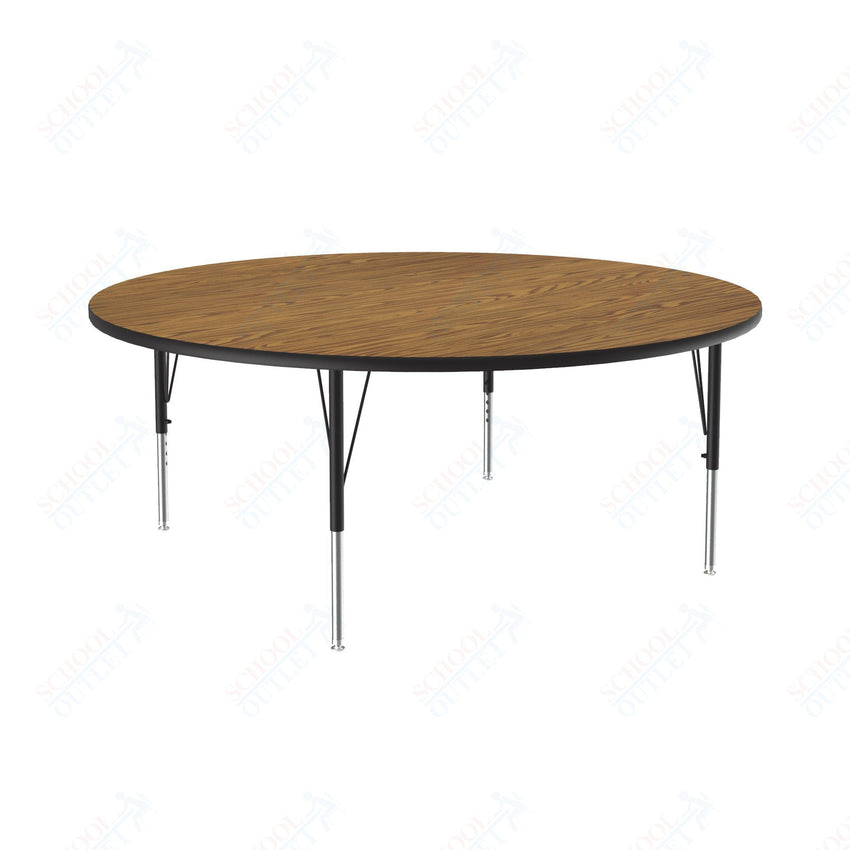 Correll Round Deluxe High - Pressure Top Activity Tables 60"W x 60"L x 19 - 29"H Adjustable Height (COR - A60 - RND - XX) - SchoolOutlet