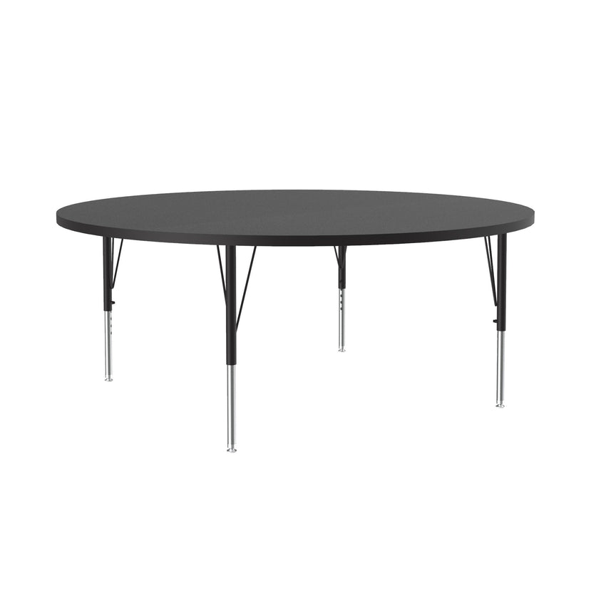 Correll Round Deluxe High - Pressure Top Activity Tables 60"W x 60"L x 19 - 29"H Adjustable Height (COR - A60 - RND - XX) - SchoolOutlet