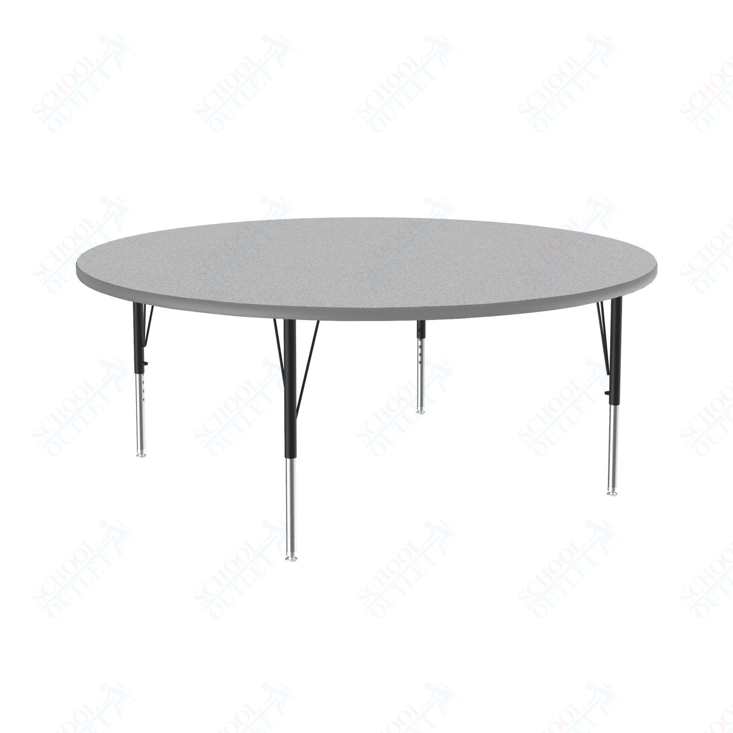 Correll Round Deluxe High - Pressure Top Activity Tables 60"W x 60"L x 19 - 29"H Adjustable Height (COR - A60 - RND - XX) - SchoolOutlet