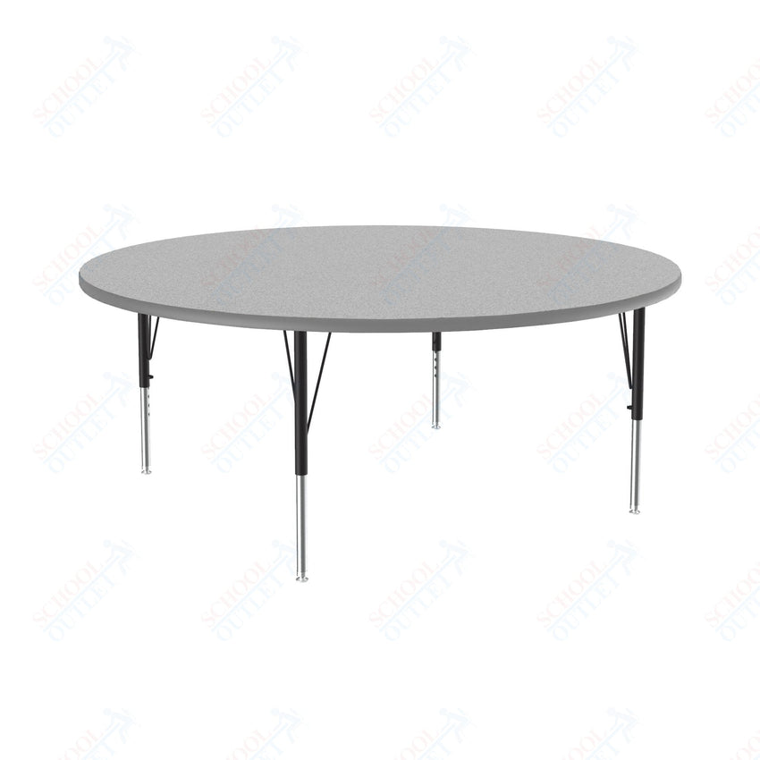 Correll Round Deluxe High - Pressure Top Activity Tables 60"W x 60"L x 19 - 29"H Adjustable Height (COR - A60 - RND - XX) - SchoolOutlet
